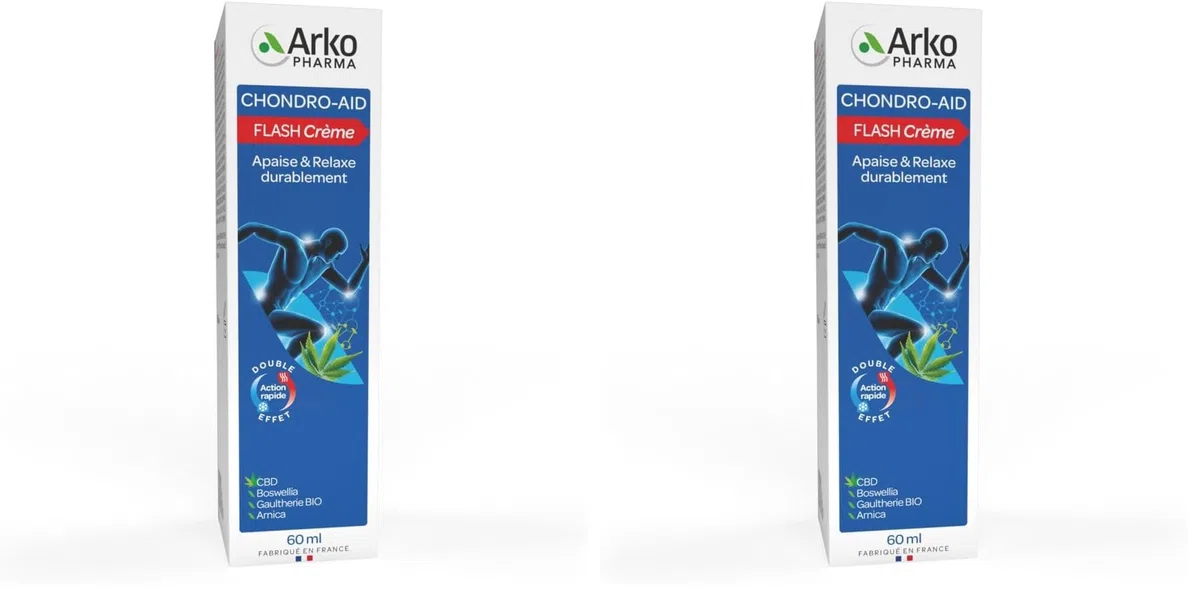 Arkopharma - Chondro-Aid Flash Crème | Confort articulaire - Détente musculaire durable - Sensation apaisante et relaxante - Formule hydratante - Massage facile | 60 ml (Lot de 2)