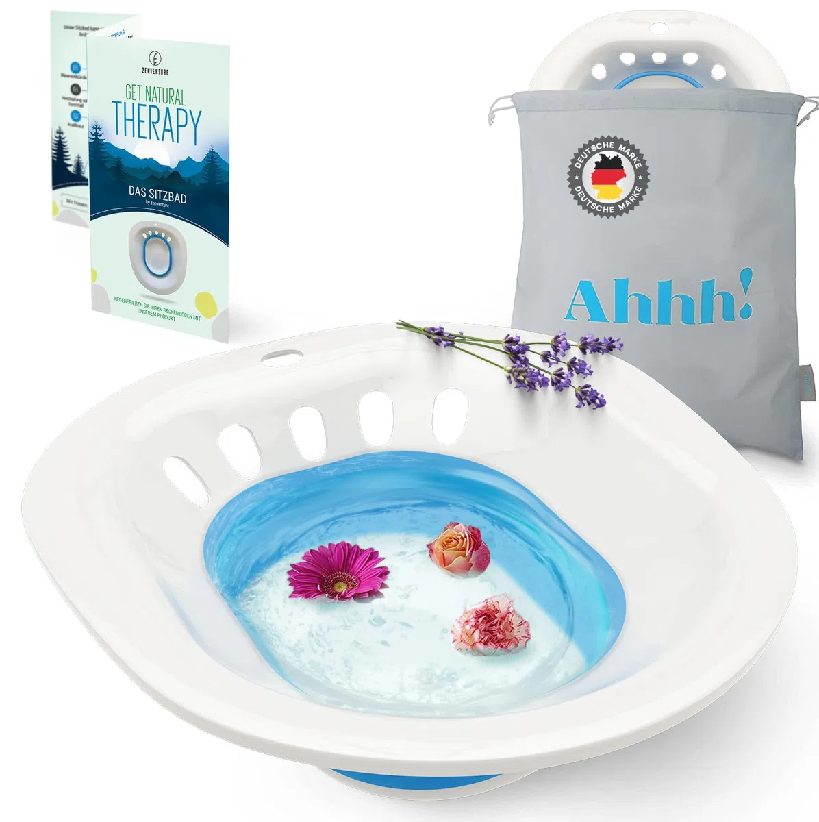 Baignoire pliable pour adulte - Bain d'assise de qualité supérieure pour toilettes - Bain de fleurs de foin - Bain de grossesse - Idéal pour le traitement des hémorroïdes