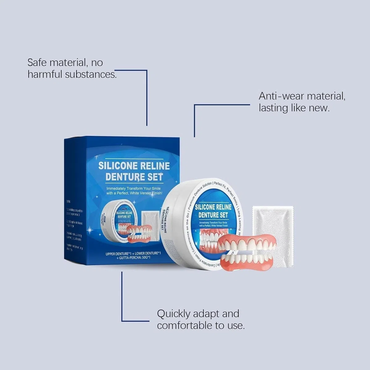 Dentier Silicone, Prothèse Dentaire Silicone Bikenda Pour Hommes Et Femmes