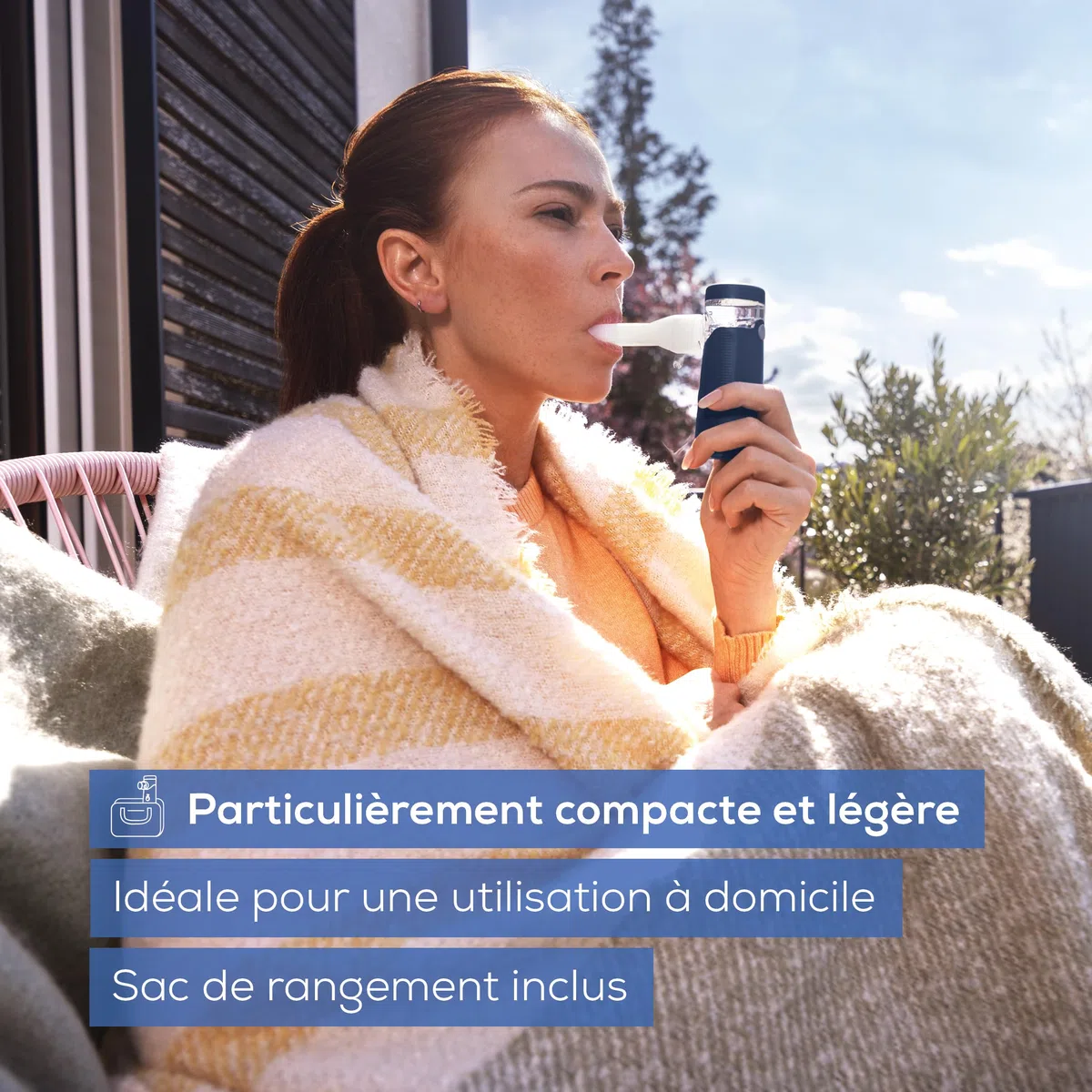 Beurer IH 49 inhalateur portable, pour enfants et adultes en cas de rhume, d’asthme et autres maladies respiratoires, batterie rechargeable, particulièrement silencieux, sac de rangement