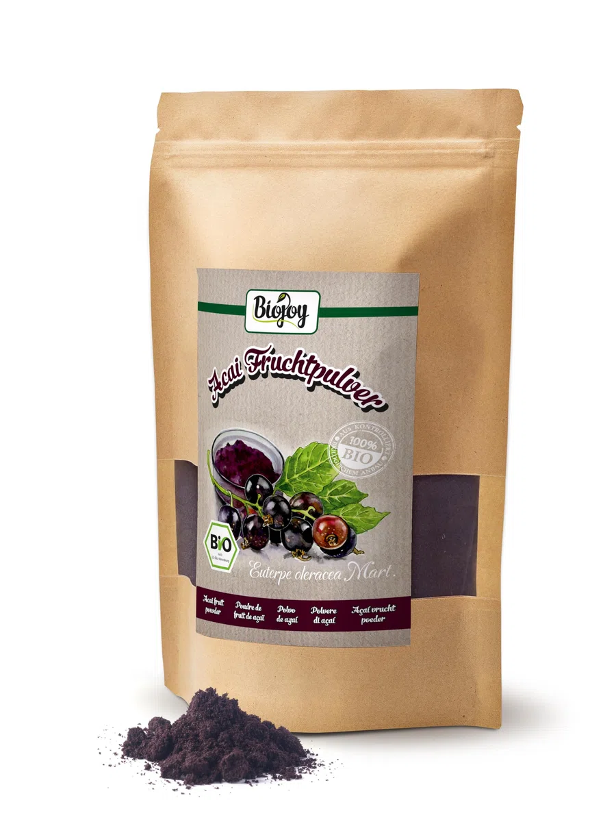 Biojoy Açaï en Poudre BIO (250 g), Poudre de Baies d’Acai lyophilisé (Euterpe oleracea Mart.)