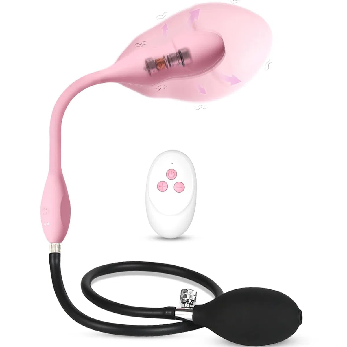 BDSMYEE Plug Anal Gonflable Buttplug Femme, Vibromasseur Plug Anal Gonflable avec 10 Modes de Vibration Stimulation du Point G Jouets Sexuels de Masturbation pour Femmes