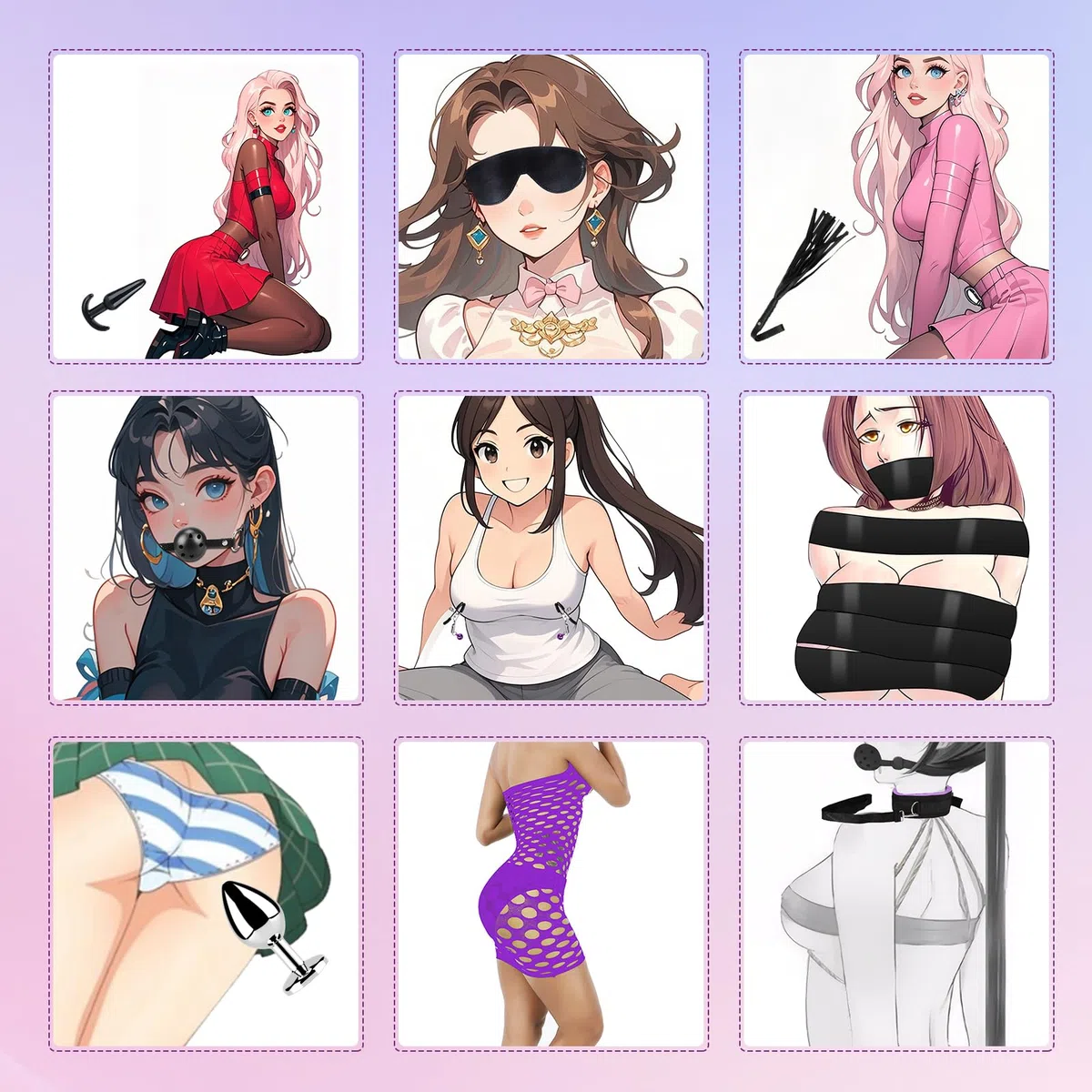 Ninonly Kits de Bondage 14 Pièces BDSM Adultes Toy Parfait pour Les Débutants Menottes SM avec Masque pour Les Yeux et Sex Toys Erotiques pour Couple Jouets Sexuels Adulte Retenue et Bondage Violet