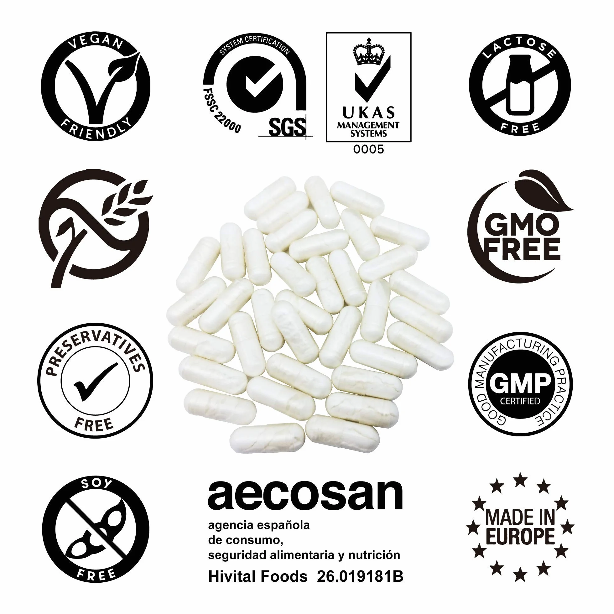 Trans-Resveratrol 500 mg. 90 gélules végétaliennes pour 3 mois de traitement. Avec Nicotinamide et Pipérine. Extrait Naturel de Fallopia Japonica 98% de Resvératrol Pur. Fabriqué en Europe par HIVITAL