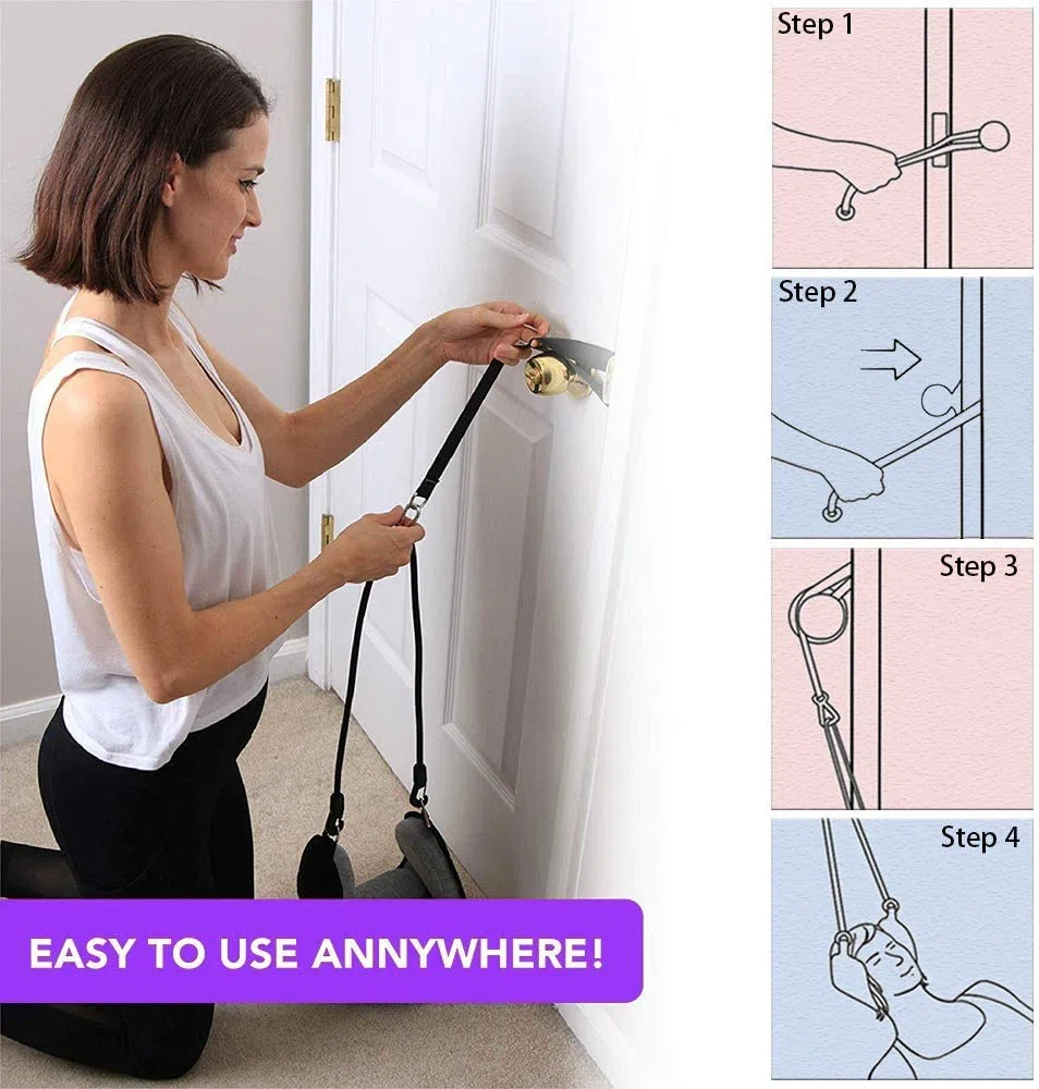 Dispositif de Traction Cervicale de Décompression Portable, Dispositif de Soulagement du Cou pour le Soulagement de la Douleur de la Tête, du Cou, de L’épaule et du Physique