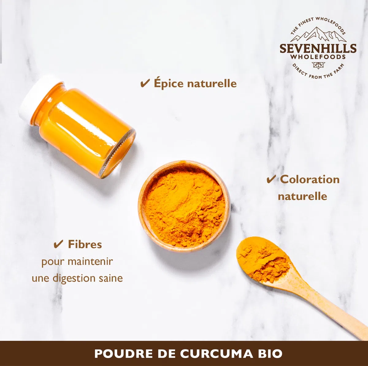 Sevenhills Wholefoods Poudre De Curcuma Crue Bio 1kg