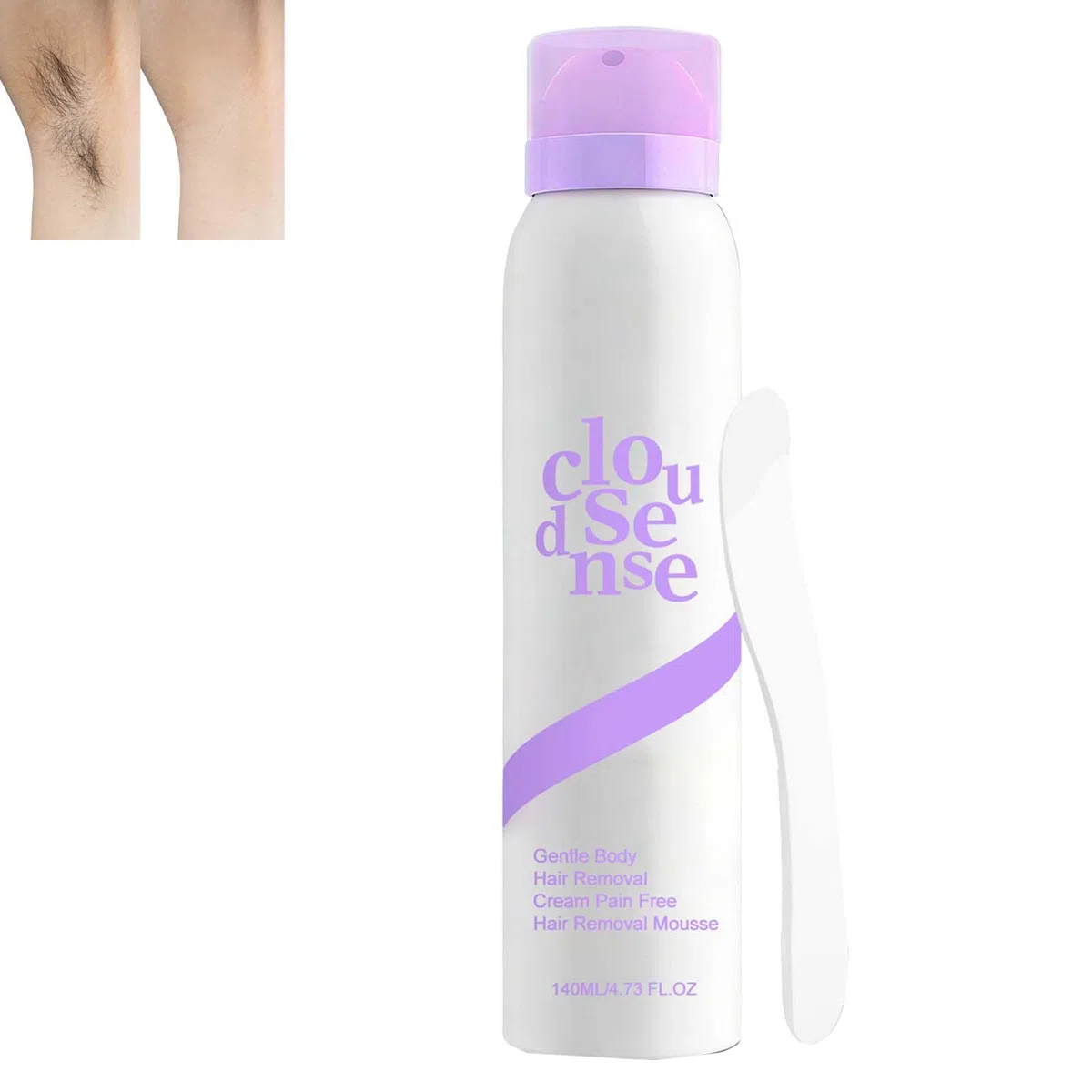 Smooth Hair Removal Mousse, Cloud Sense Silky Hair Spray Foam Remover Underarm Arm Back Chest and Legs Suitable All Skin Types, Pain Free Hairs Removal Cream Moisturizing and Hydrating (1pcs)