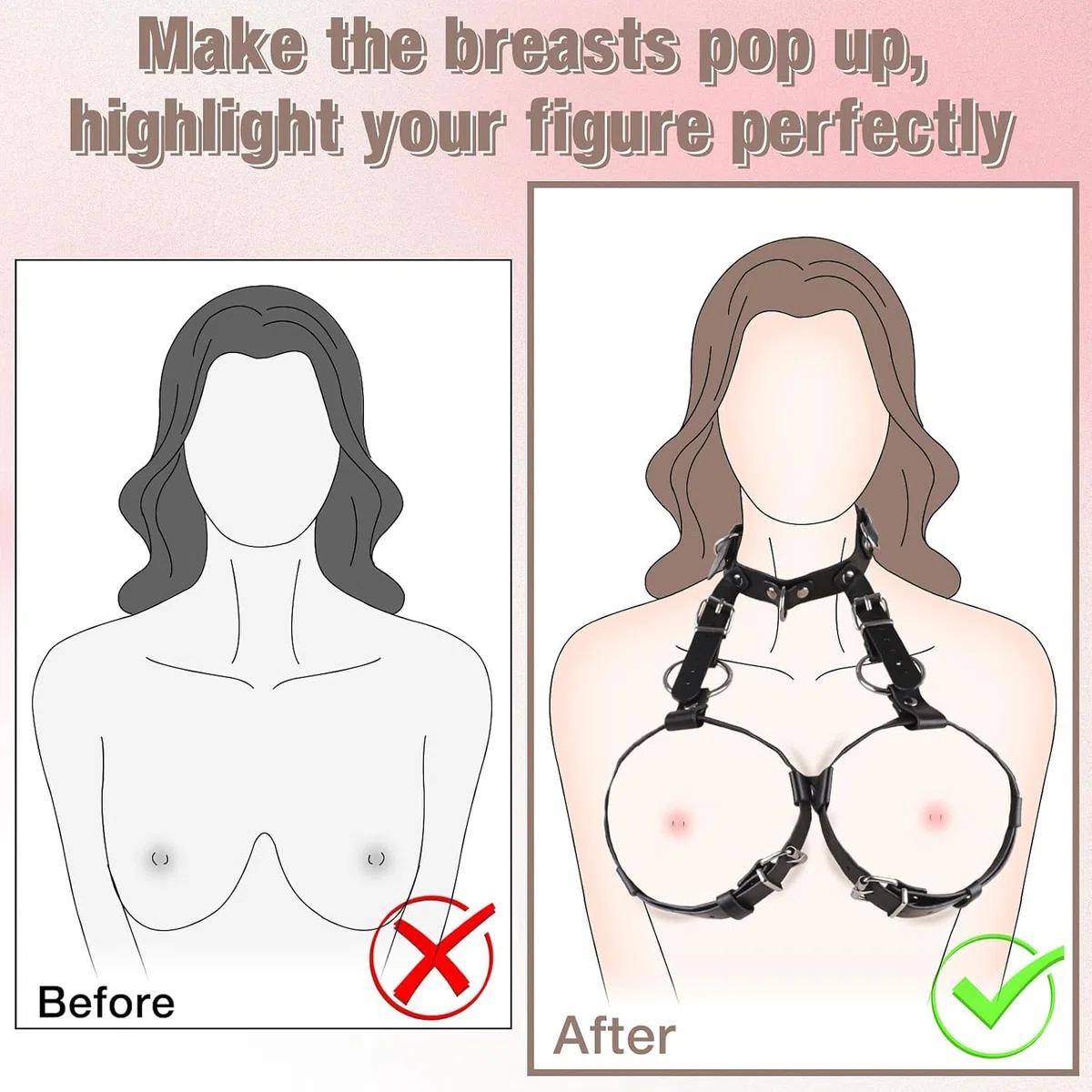 Jouets sexuels BDSM Bondage pour les couples, ensemble de menottes pour les seins, harnais pour les seins de bonnet A à D, jouets BDSM extrêmes pour femmes