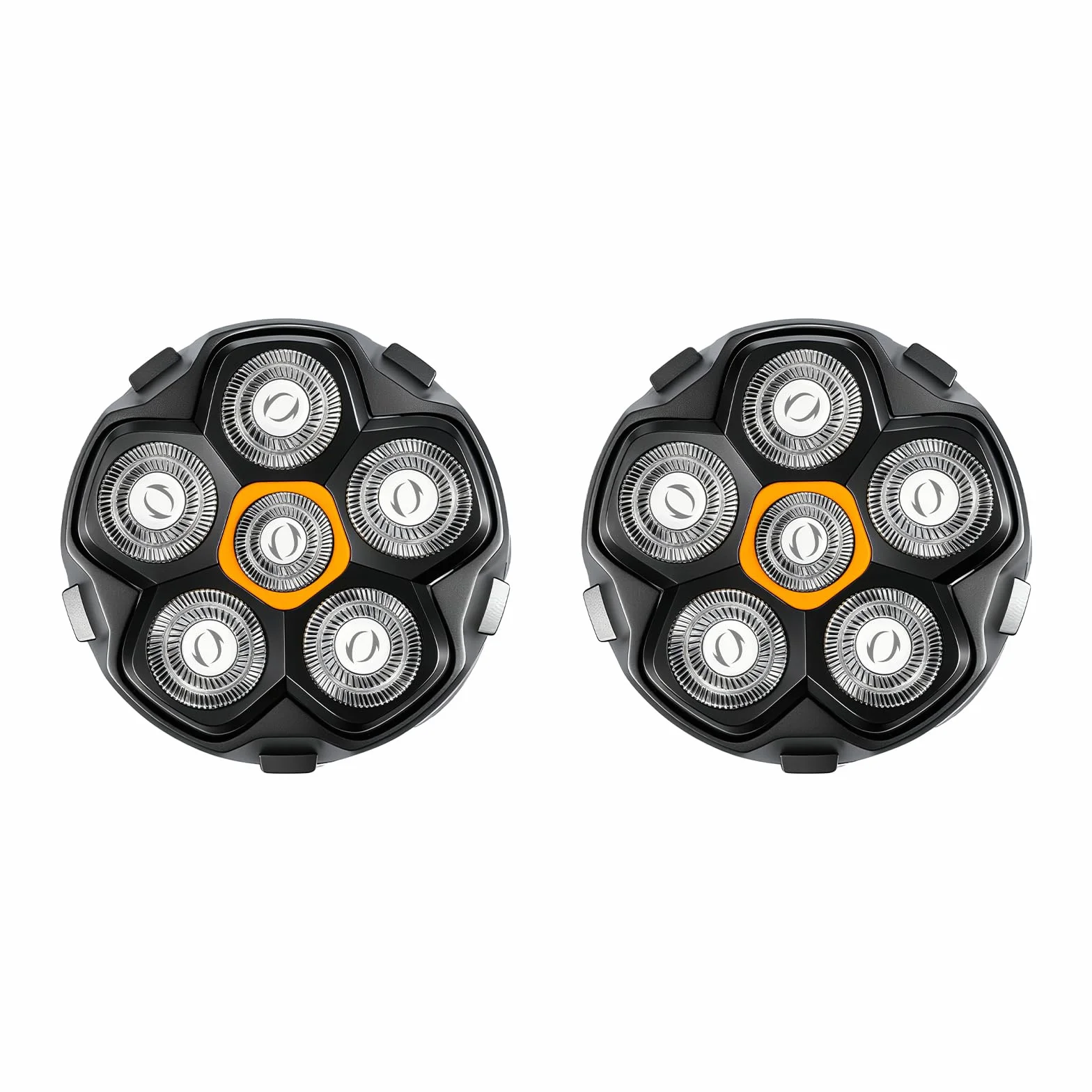 Tête de Rasoir de Rechange 6D pour Rasoirs Crâne Homme – Tête de Rasage Magnétique, Rasage à Sec & Humide, Compatible avec Kensen, JoyKoi, Kibiy (Jaune, Lot de 2)