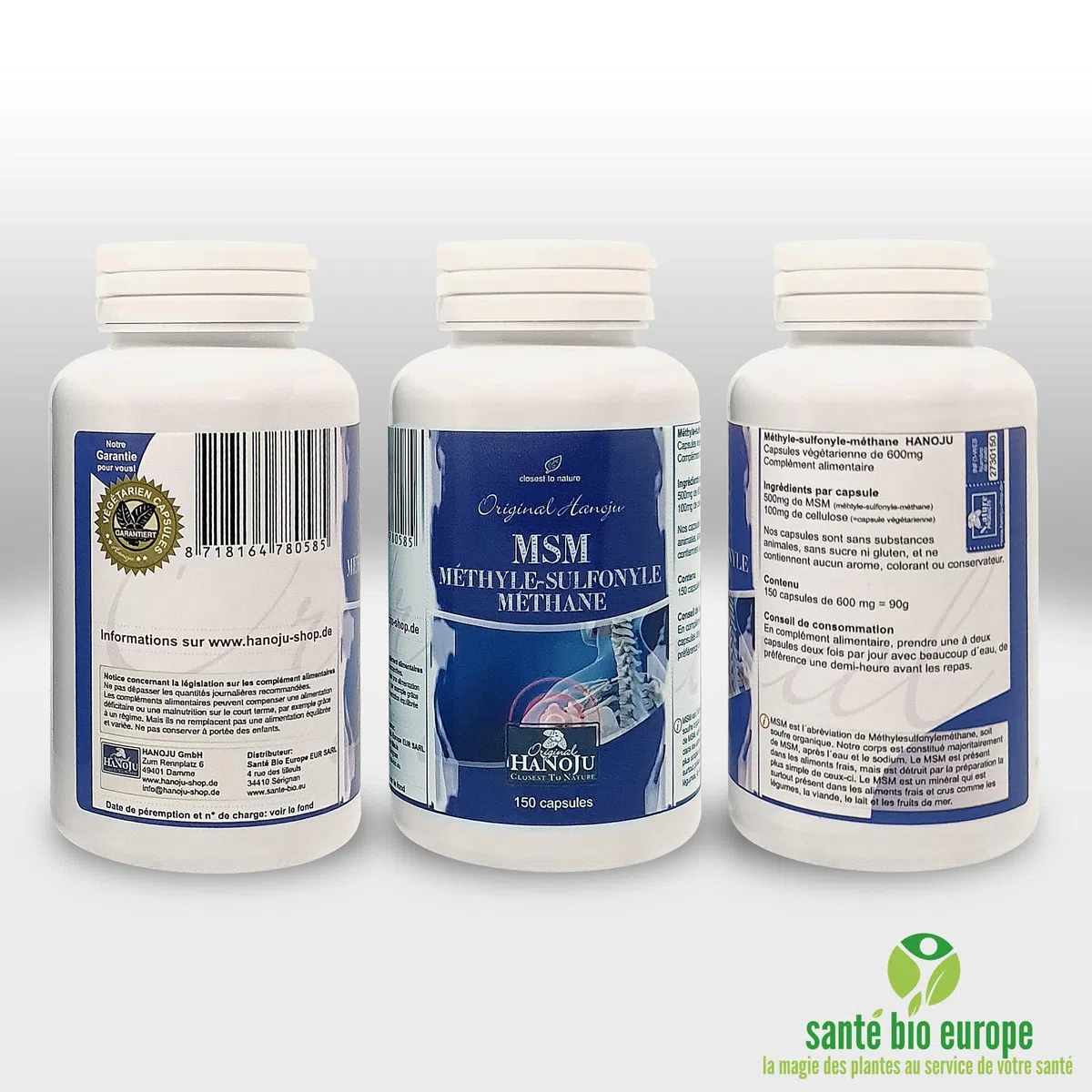 MSM - Soufre Organique - 500 mg - 150 gélules