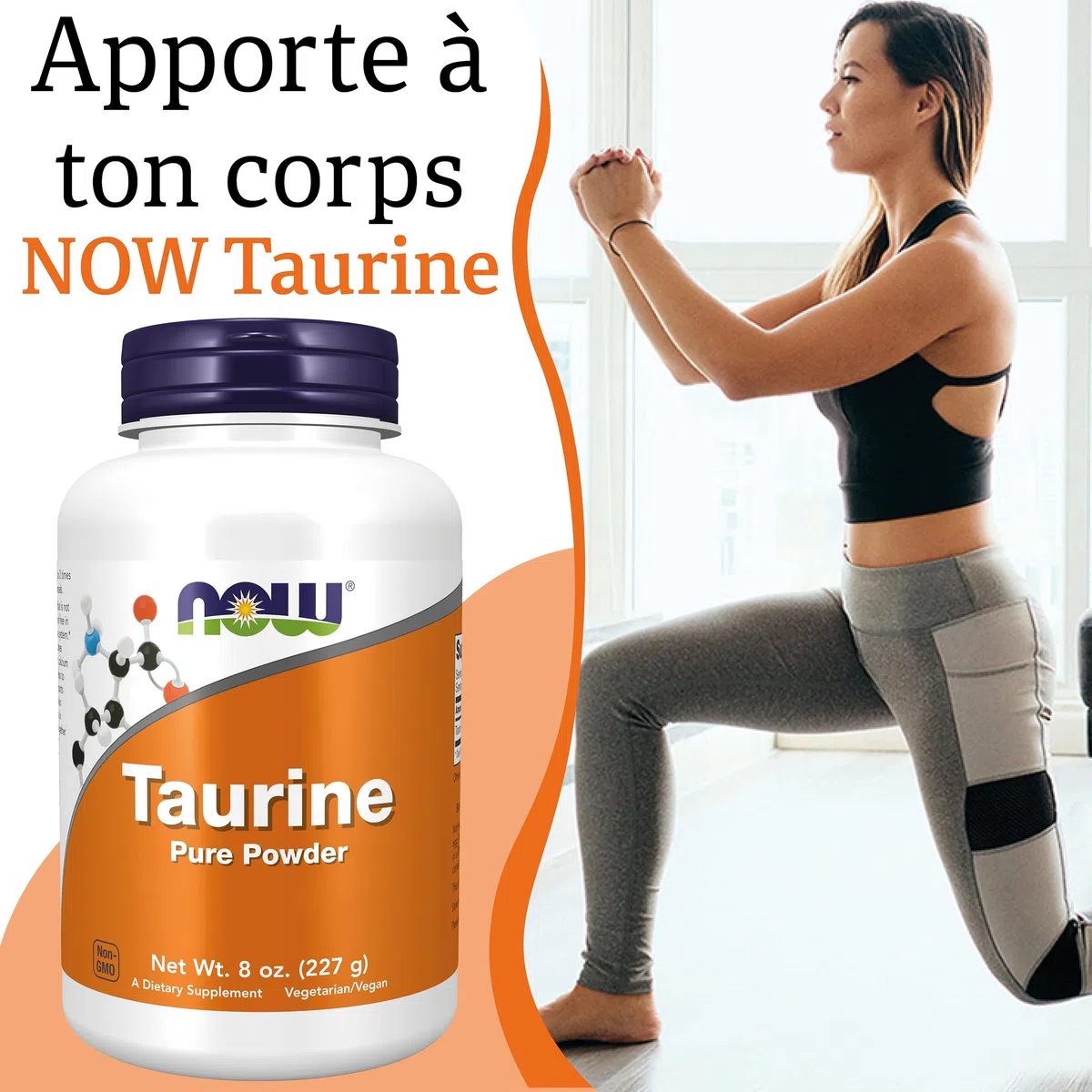 Now Foods, Taurine, Forme Libre, 227g Poudre végétalienne, Testé en Laboratoire, Sans Soja, Sans Gluten, Sans OGM, Végétarien