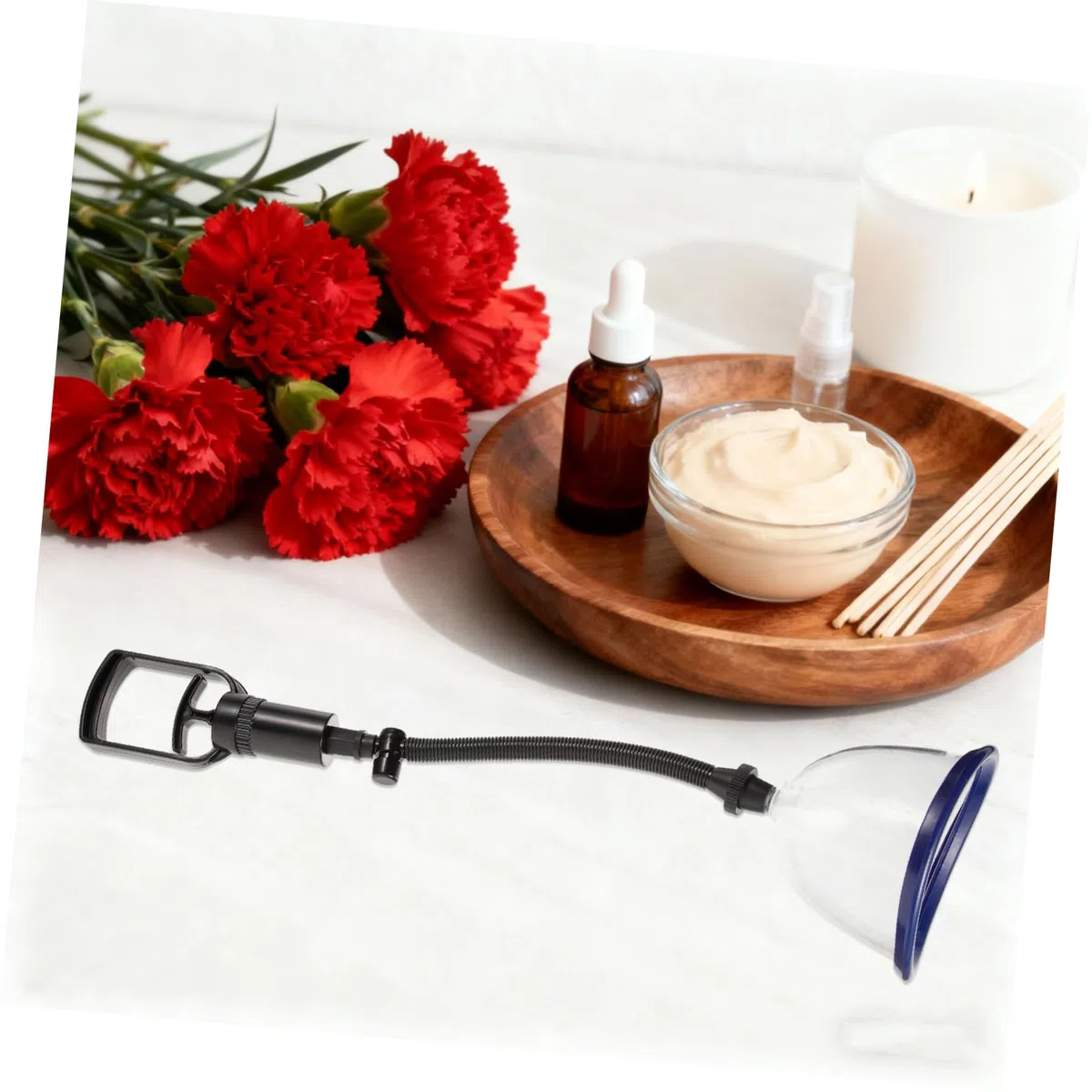Tube et Caoutchouc Salon Plastique Poignée pour Manuels Appareil Massage Poitrine Home Spa