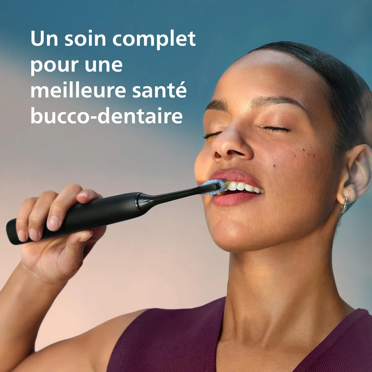 Philips Sonicare DiamondClean 9000, Brosse à dents électrique sonique avec application, capteur de pression, 4 modes de brossage, 3 niveaux d'intensité, verre de charge, pack de 2, HX9914/57