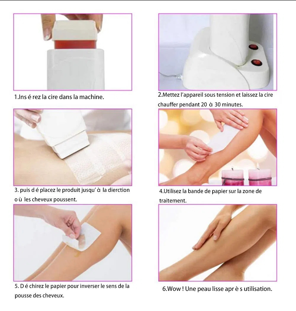 Chauffe Cire Roll on Epilation Epilateur professionnel roll on Appareil Cartouches Cire épilation（Double）