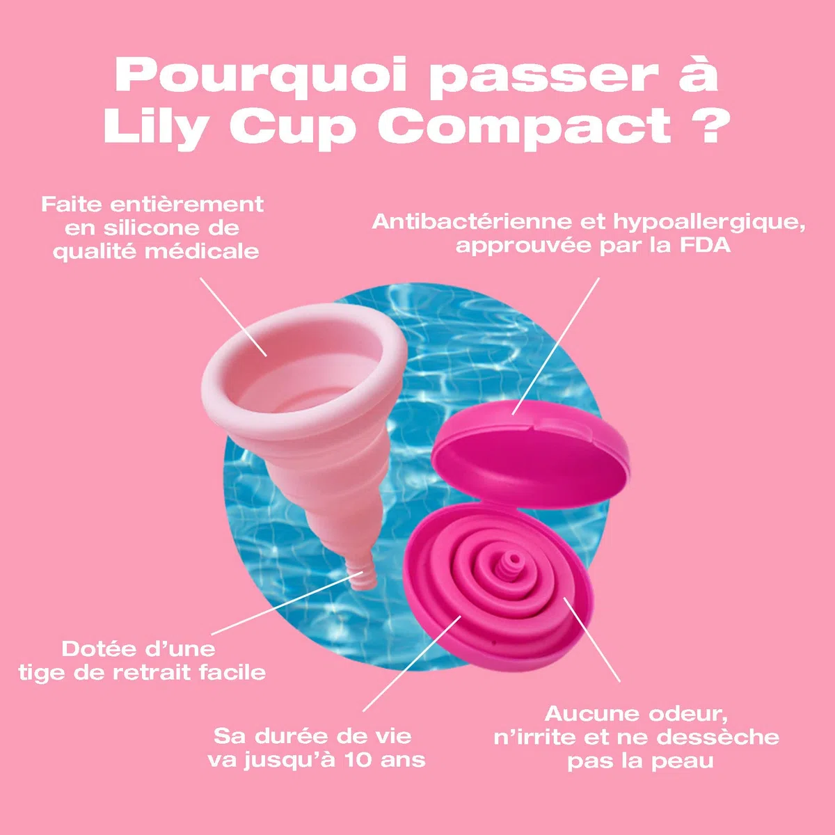 INTIMINA Lily Cup Compact Taille A - Petite Coupe Menstruelle Compacte qui se Plie à Plat, Cup Menstruelle, Menstrual Cup
