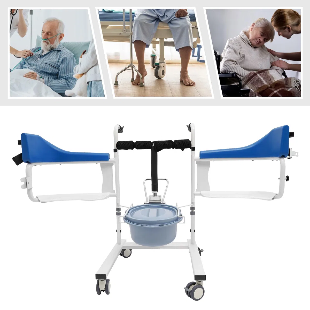 Siège ÉléVateur Hydraulique pour Patients - Fauteuil Roulant Hydraulique pour Patients - Chaise de Transfert de Patients - Chaise de Douche Portable -Convient Maisons Maisons Infirmiers HôPitaux