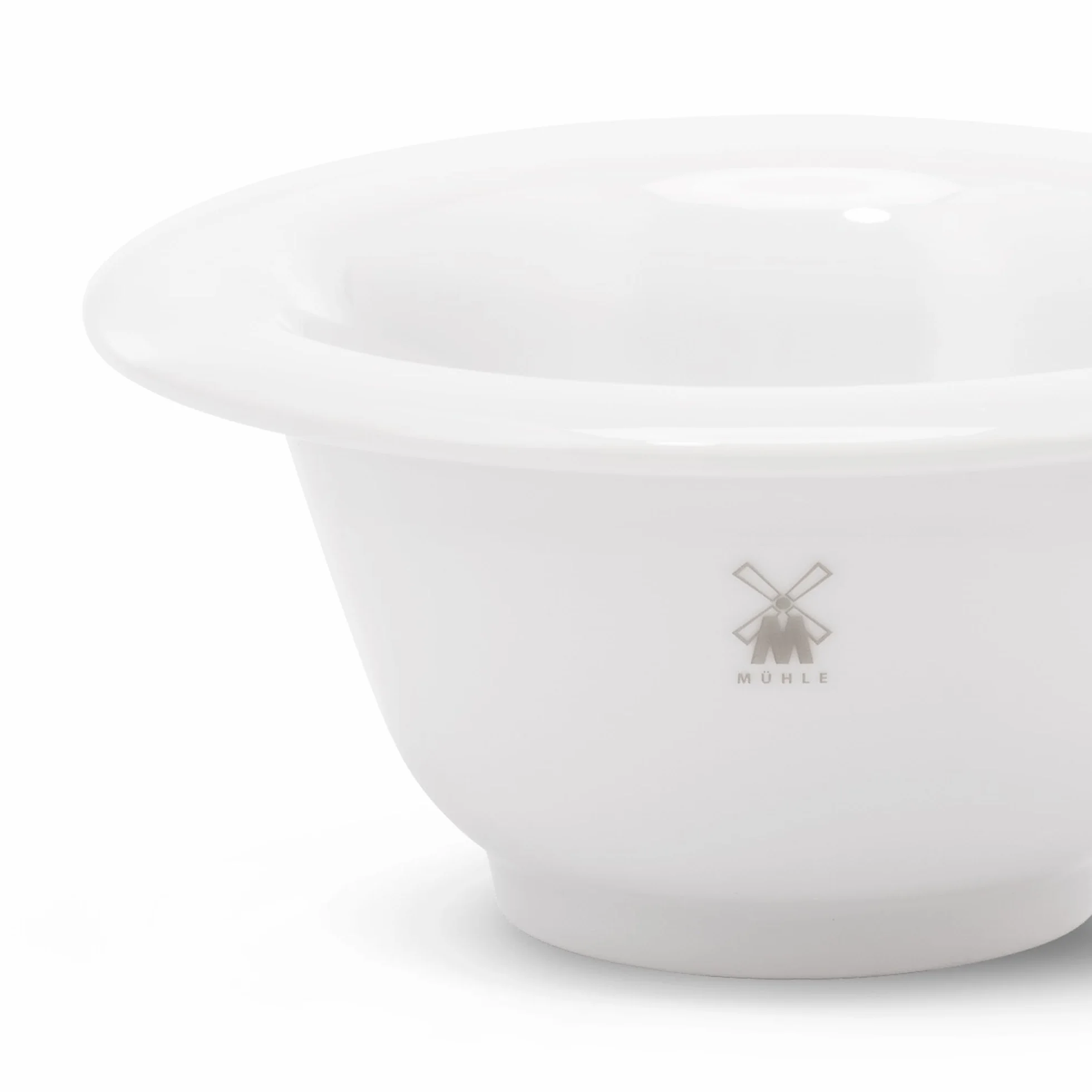 Bol de Afeitar de Porcelana Mühle Blanco & Cromo