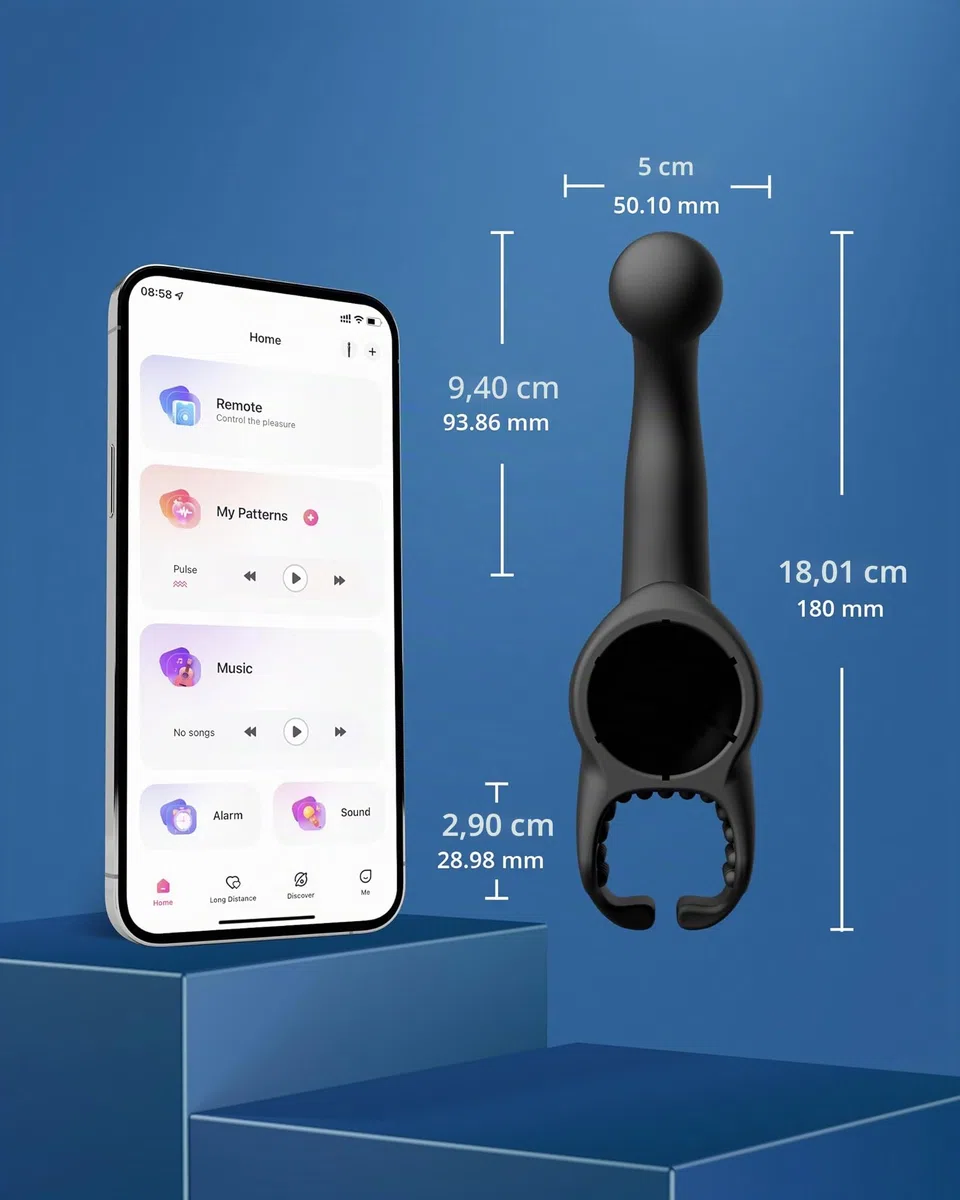 LOVENSE Domi 2 Accessoire Masseur Prostate Homme Compatible Domi 2 | Massage prostatique ciblé, silicone doux, facile à nettoyer, installation rapide
