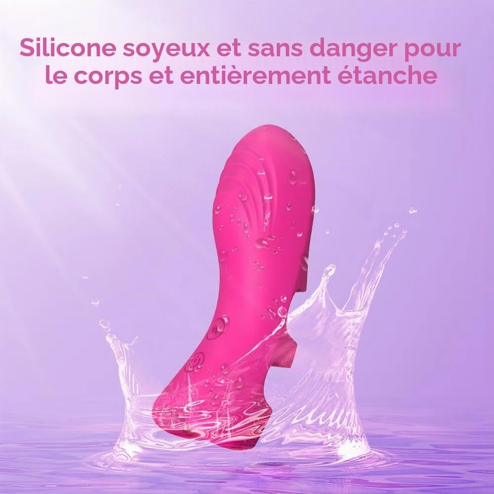 Mini Vibrant Doigts chinois pour Couple, Vibromasseurs Sex Toys pour Stimulateur de Clitoris Femme, Medical Silicone Masseur Point G avec 10 Fonctions de Vibration et de Chauffage (FG-ydl-012)