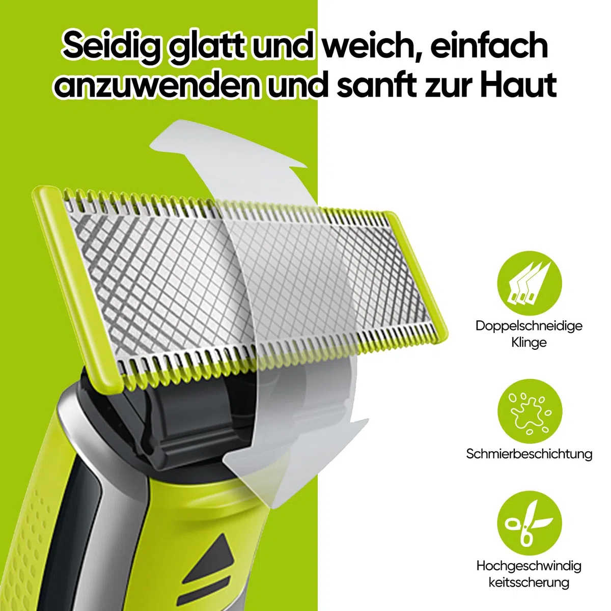 Lames de rechange pour Philips OneBlade | Lot de 3 lames OneBlade de rechange, pour la taille de la barbe et du corps. Lames en acier inoxydable de haute qualité, sûres et durables