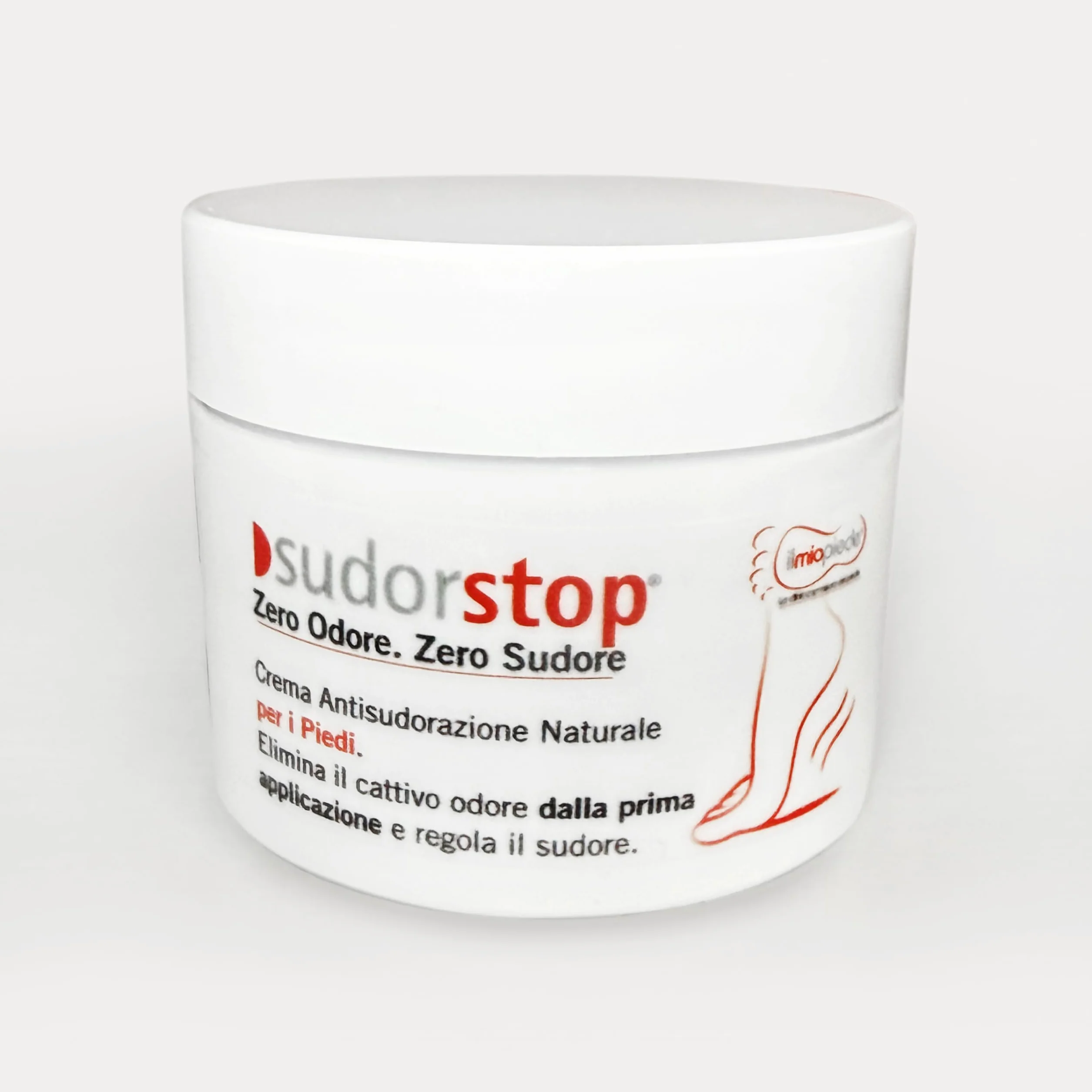 Crème naturelle contre la transpiration et les odeurs de pieds | Format Pot de ml.50 | Résultats immédiats | Sudorstop est produit en Italie