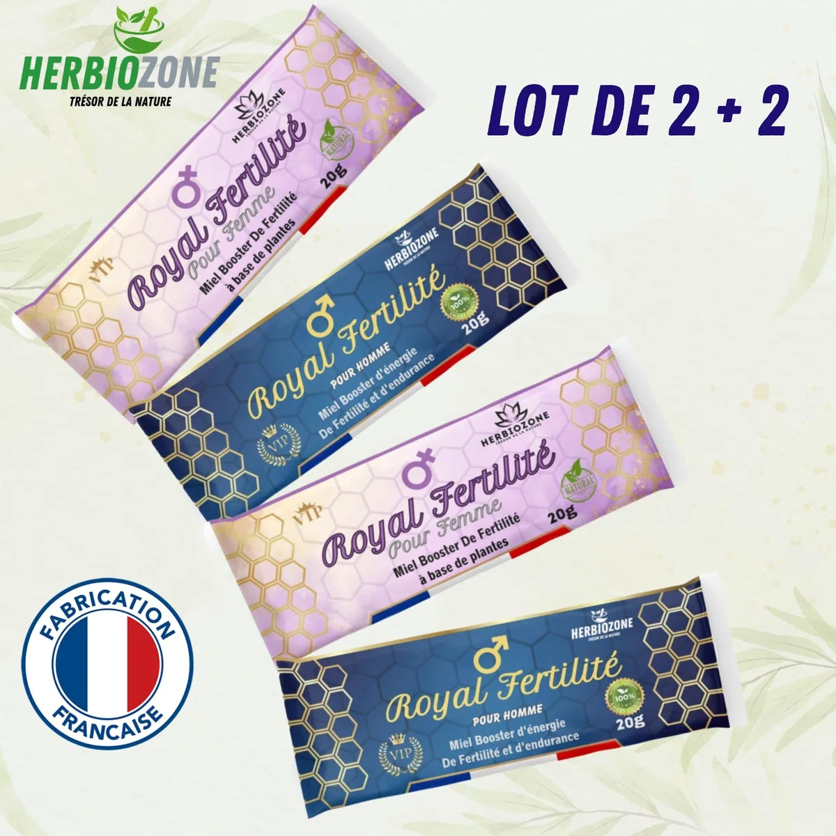 Royal Fertilité | Miel Aphrodisiaque Pour Homme & Femme | Stimulant Naturel | Endurance | Tribulus | Ashwagandha | Ginseng | Gingembre | Performances Masculine | Fertilité