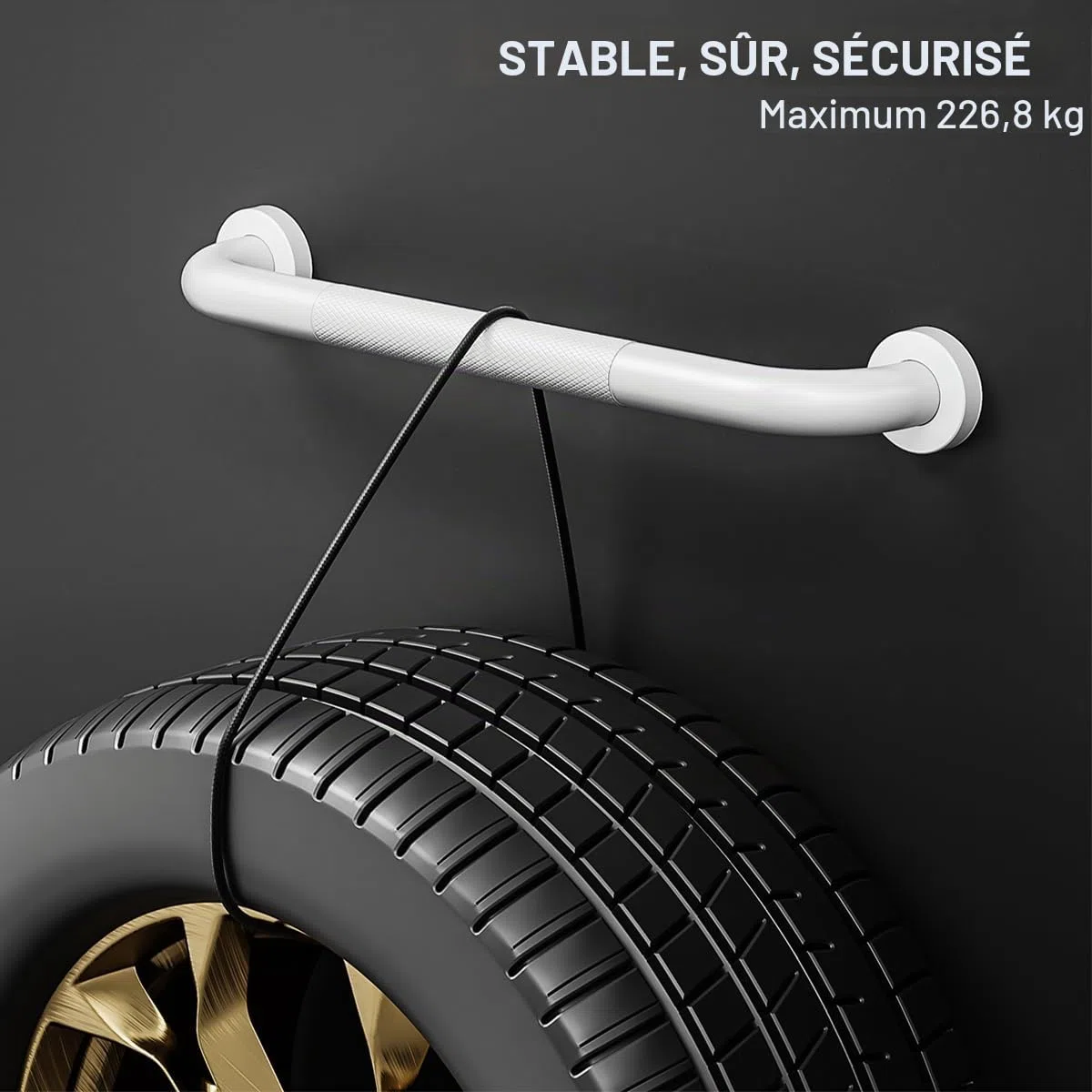 FANHAO 2 Barres d'appui de Salle de Bain en Acier Inoxydable SUS304 avec Poignée Antidérapante pour Toilettes, Baignoire, Salle de Bain, Rampe d'escalier -41cm