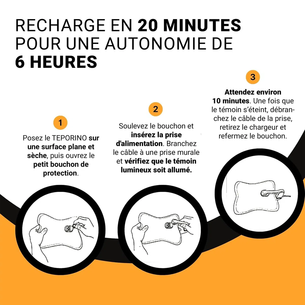ELETTROCASA - Bouillotte Électrique Teporino - 6h de Chaleur - Bouillotte Éléctrique Chauffante Rechargeable Prête en 10 Min
