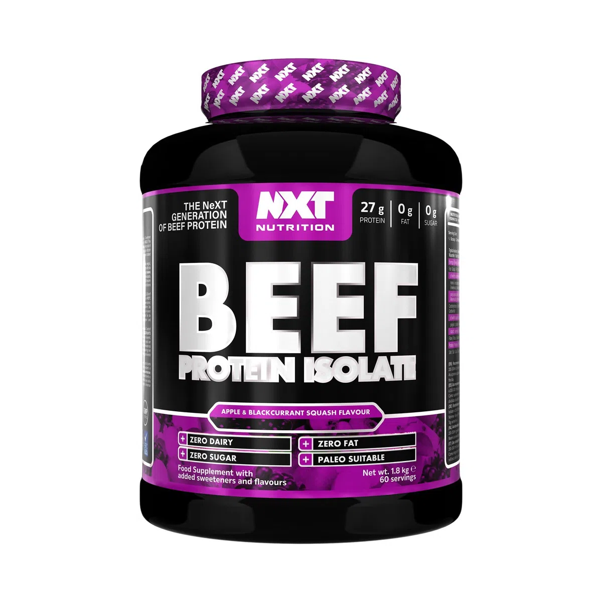 NXT Nutrition Beef Protein Isolate Powder - Protein Powder, Alternative to Whey Protein and Vegan Protein Powder, Halal, Lactose, Dairy, Gluten, and Soy Free - 1.8Kg Pineapple Blast