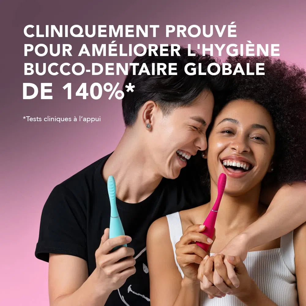 FOREO ISSA 3 la brosse à dents sonique ultra-hygiénique et rechargeable de FOREO poils en silicone et en polymère,tête de brosse d'une durée de 6 mois,16 intensités,365 utilisations par charge,Mint