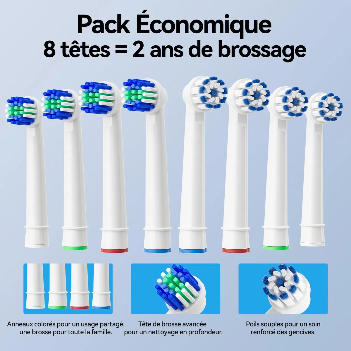 Seago Brosse à dents électrique rotative rechargeable, brosse à dent électrique avec étui voyage, 8 têtes pour familial, 5 modes, minuterie 2 min, étanche IPX7, SG2607, Rose