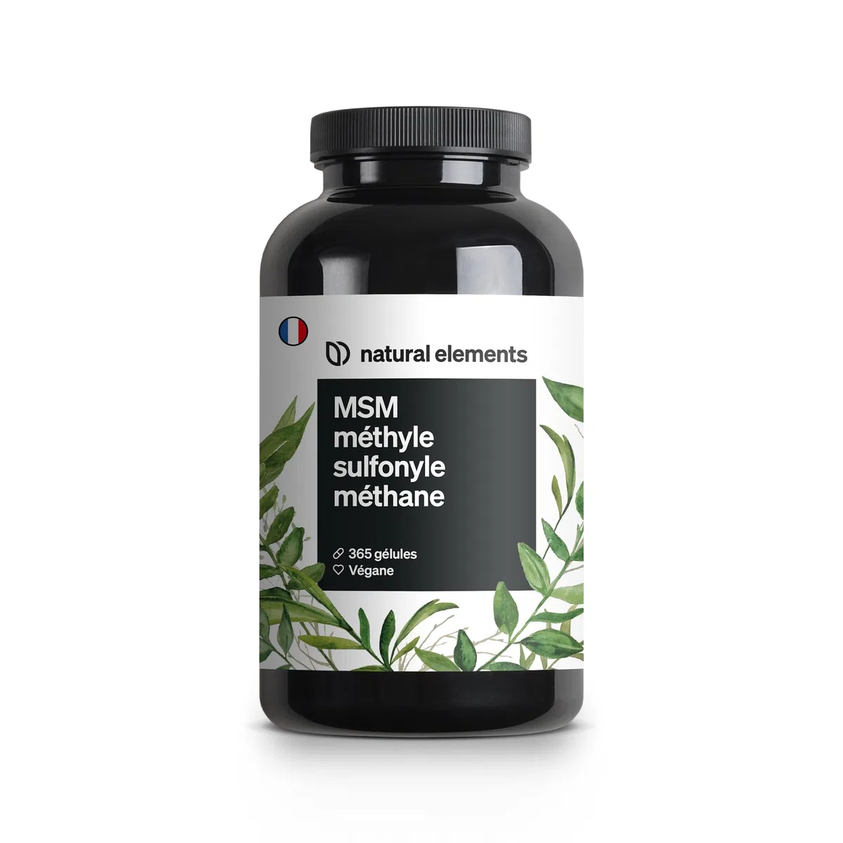 Gélules de MSM - 365 gélules végétaliennes - Testé en laboratoire - 1600mg de poudre de méthylsulfonylméthane (MSM) par dose journalière - Sans additifs, Hautement dosé