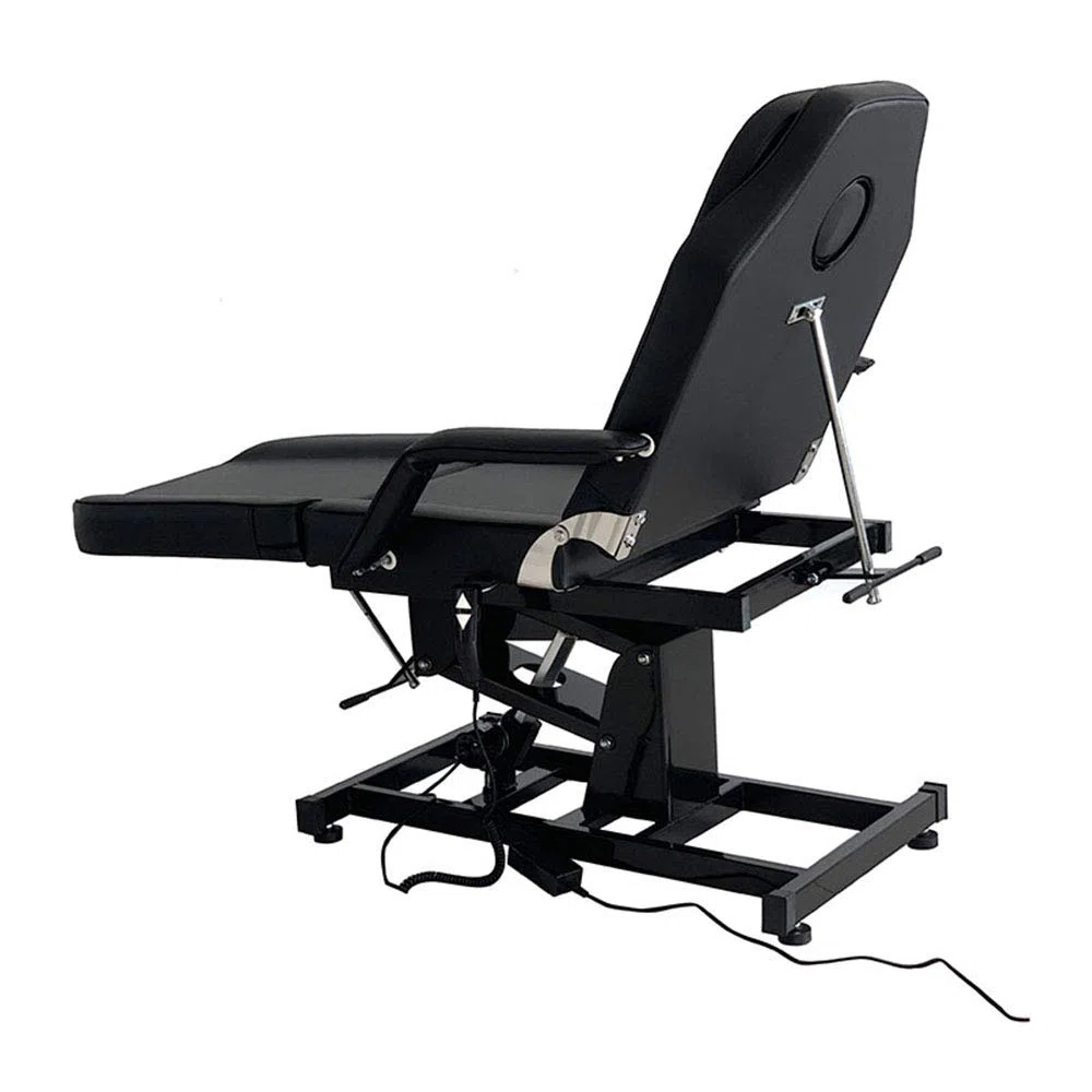 Table du Massage Réglable Lit du Massage Pliante Electrique en Cuir PU pour Salon Professionnel et Maison, 82 cm (L) x 180 cm (l) x 63-87 cm (H) (Noir)