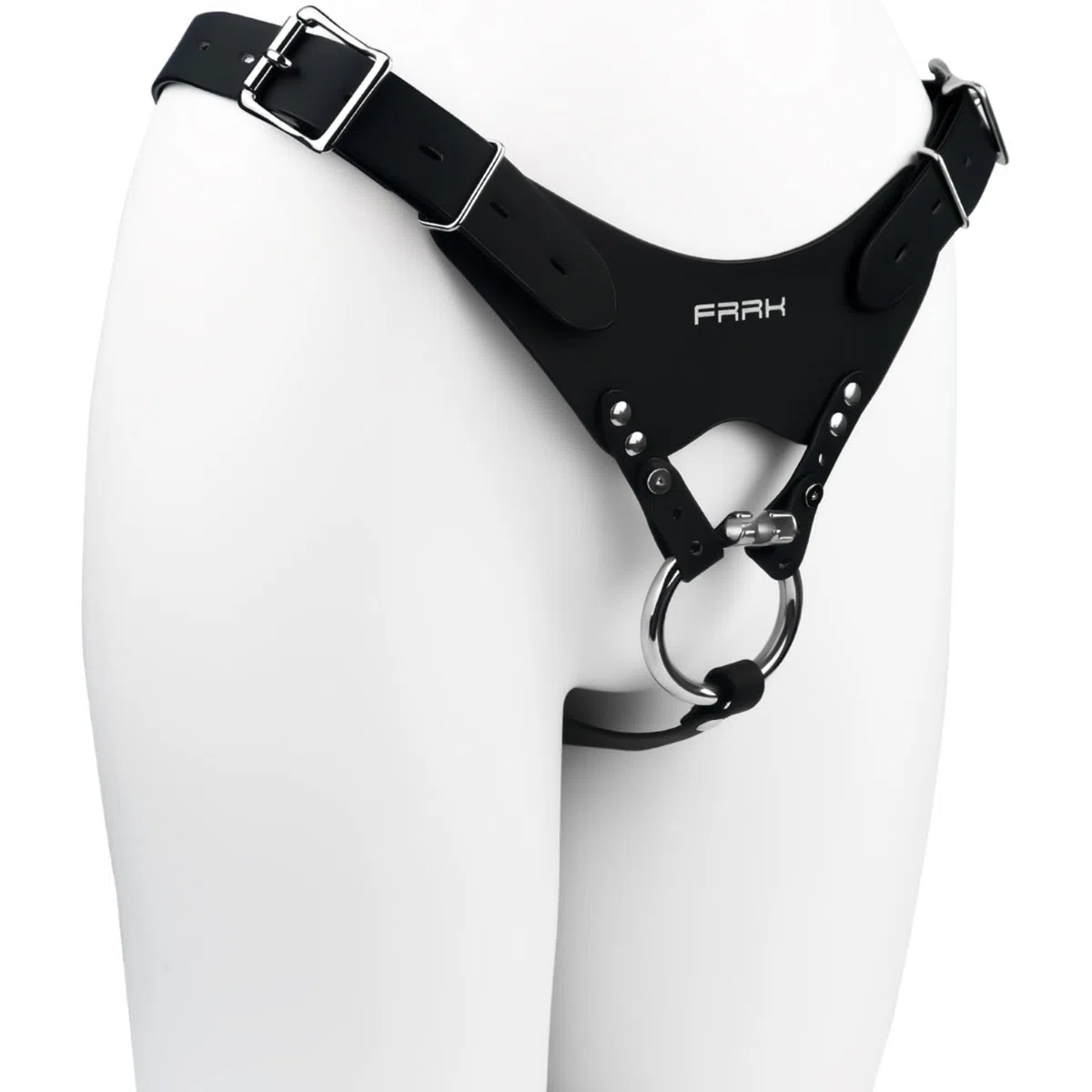 Ceinture de Chasteté Réglable en PU Accessoire pour Cage de Chasteté pour Pénis Sex Toýs Homme à Utiliser avec la Chastity Cage Man Convient pour un Tour de Taille de 74cm-106cm (Black)