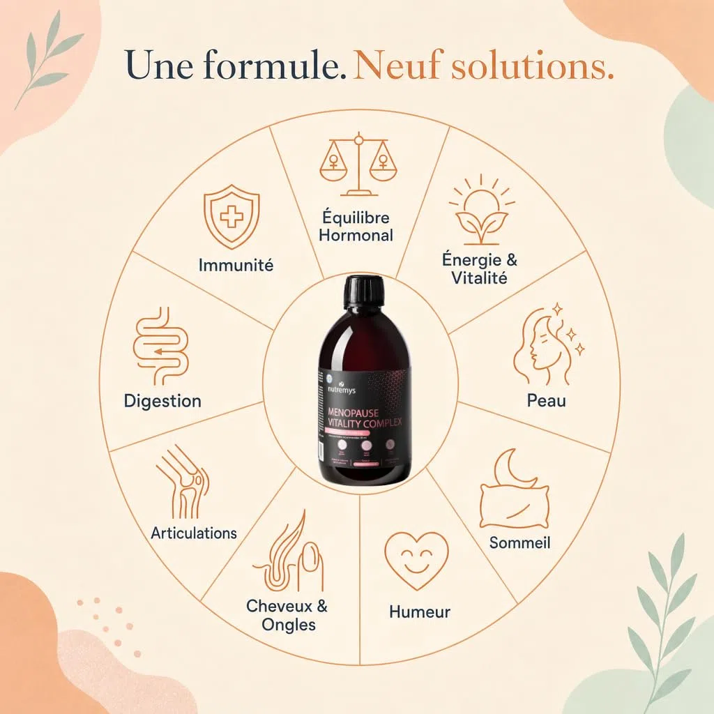 Collagène Marin Liquide 10 000 mg à Boire – Ménopause sans Hormones + Acide Hyaluronique & Vitamine C – Anti-Âge Peau, Cheveux, Ongles & Bouffées de Chaleur – Goût Orange Sans Sucre 500 ml