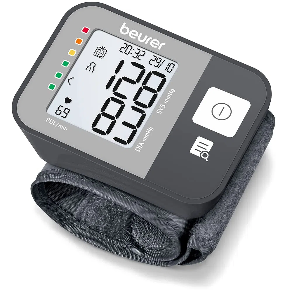 Beurer BC 27 Tensiomètre de poignet avec détection d'arythmie, indicateur de risque coloré, poignet 14-19,5 cm, dispositif médical, transfert de données vers Apple Health