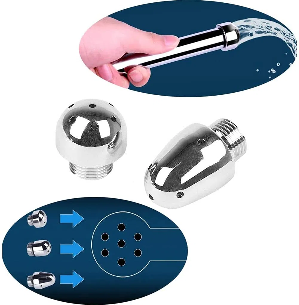Douche Enema Douche pièces jointes en aluminium 3 Pomme de douche d'eau Buse anal rincer vaginal kit de nettoyage Cleaner + velours Sac de transport