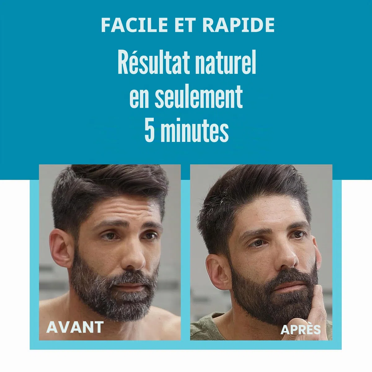 Just For Men Barbe & Moustache, Teinture pour barbe homme, sans ammoniaque, élimine les poils gris, avec peigne applicateur, couleur marron foncé, M45 (3 Pack)