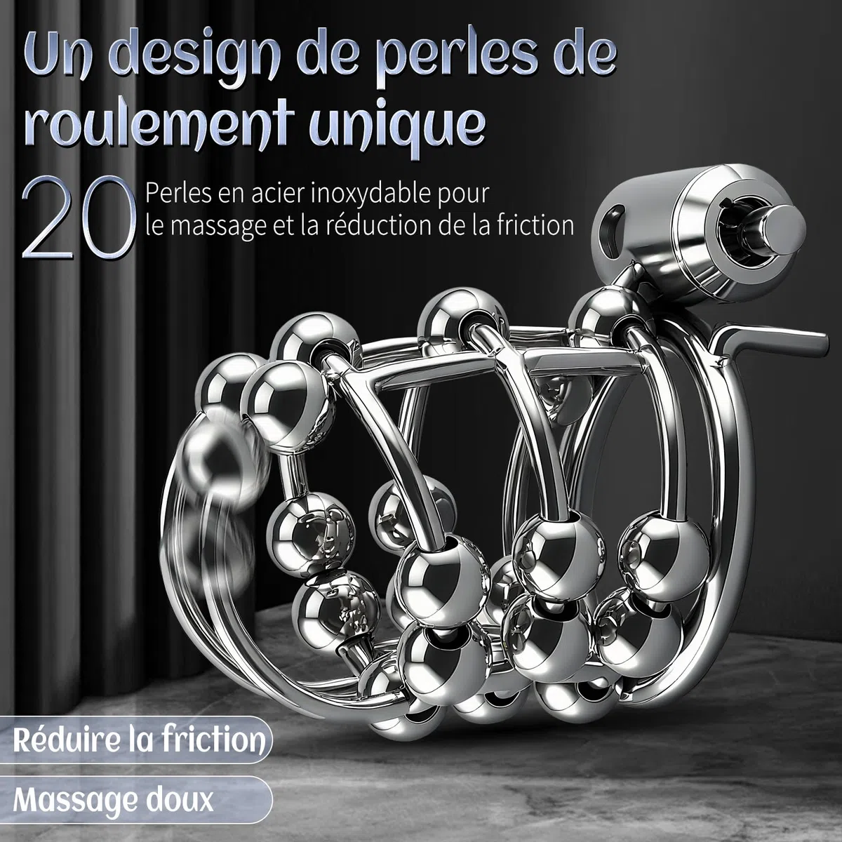 Cage de Chasteté Pénis Sex Toýs Homme Couple - Cage à Pénis Avec Anneaux de 3 Tailles, Cathéter Urétral et Ceinture de Chasteté, BDSM Cock Cage Serrure Invisible pour Empêcher L‘érection