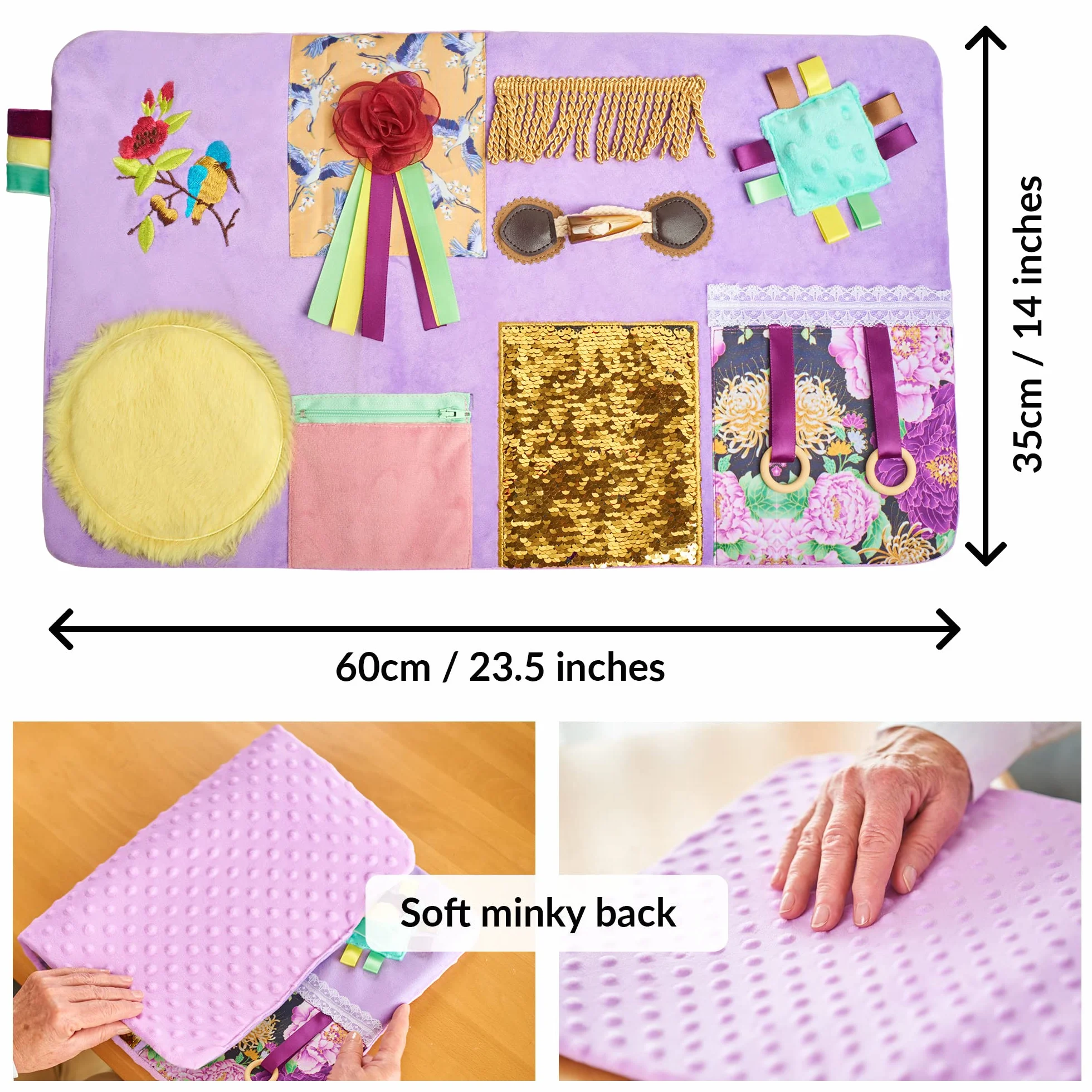 Couverture Sensorielle Démence | Activités Calmantes Pour Personnes Agées | Produits Pour Personnes Agées Démentes | Fidget Blanket | Aide Pour Maladie d'Alzheimer, Démence, Syndrome d'Asperger