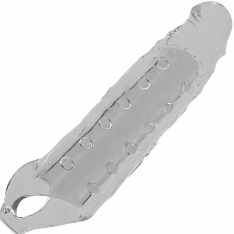 BDSMYEE Gaine de Pénis de 28 CM pour Homme, Extension du pénis avec Anneau Testiculaire Gaine Penien Réaliste Masturbateur Jouets Sexuels pour Couples (Transparent)