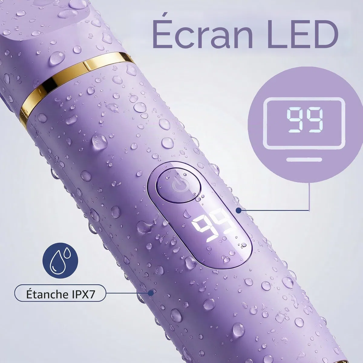 5 en 1 Rasoir Electrique Femme, Tondeuse Maillot humide/sèche, étanche IPX7, Tondeuse Femme Intime pour le visage, les aisselles, les jambes, les bras et le maillot (Violet)
