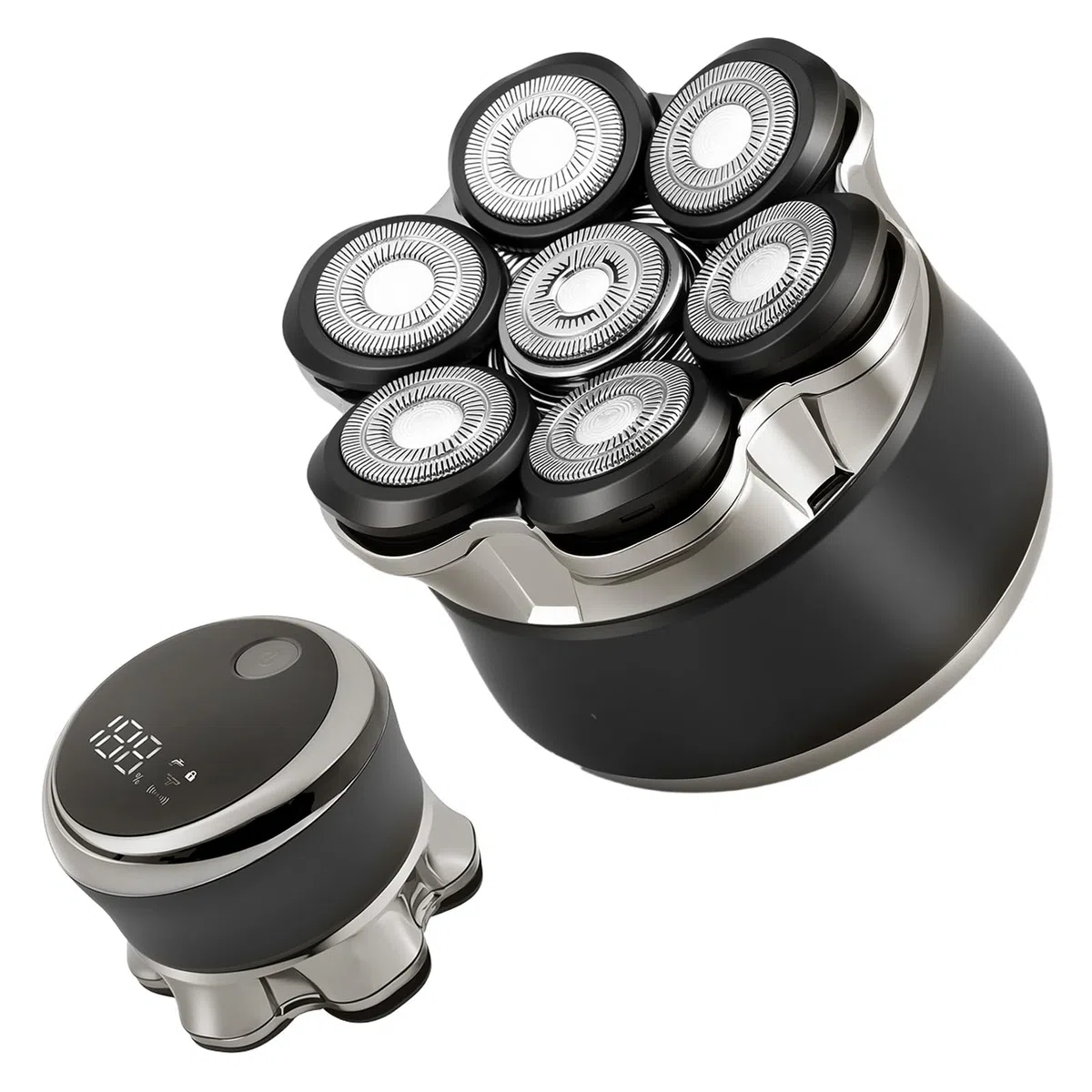 Carehabi Rasoir de Tête Chauve electriques pour Homme, IPX6 Étanche, Rechargeable, Interface Type-C, Tête Flottante Magnétique 7D, Nettoyage Facile, Autonomie de la Batterie Jusqu'à 120 Minutes