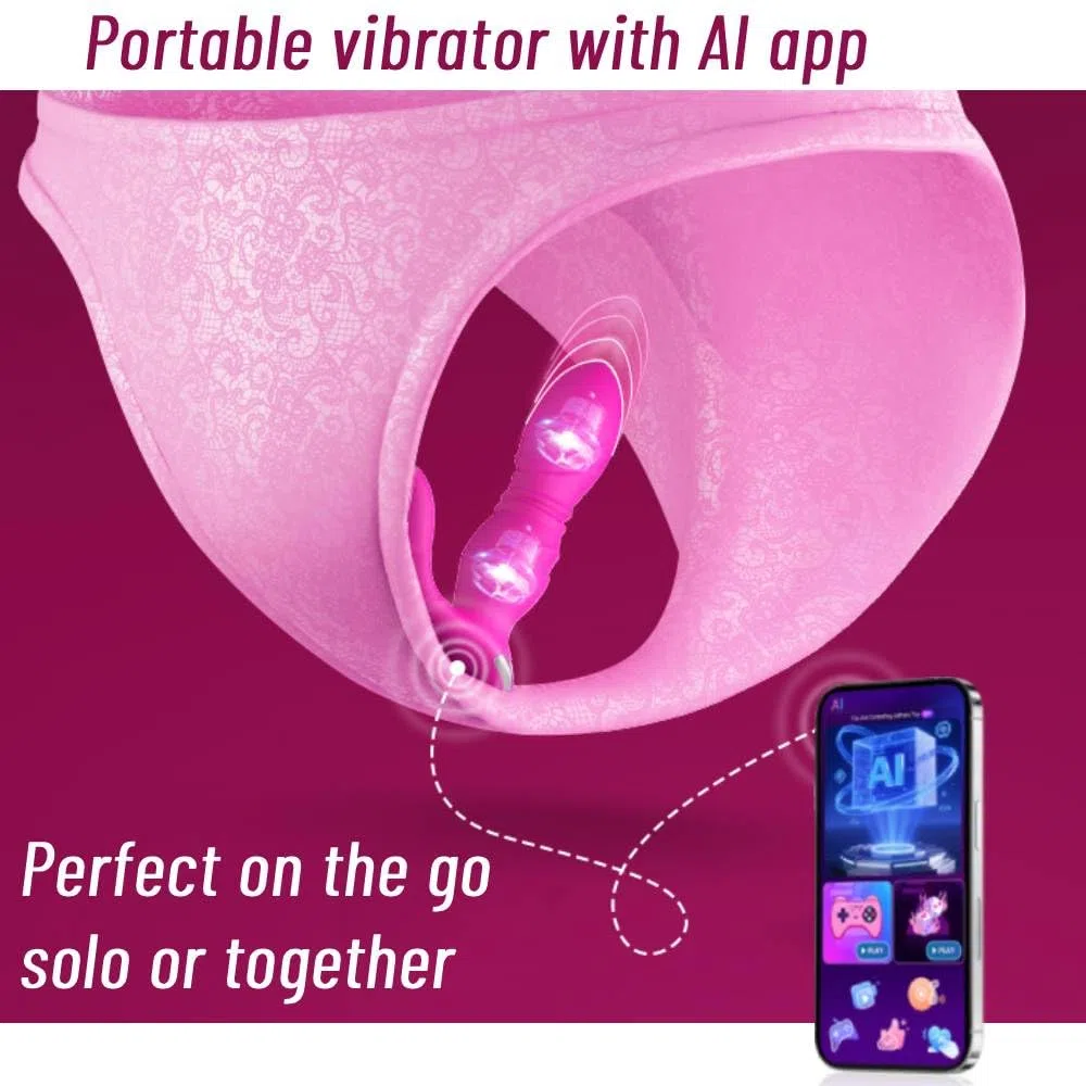 Vibromasseurs Feminin à Distance, Sextoyse Femme Clitoridienne Gode Vibro-masseur va et vient Poussée/Vibration à 9x9 Fréquences, Sex Toys Couple Vibro Vibrateures Stimulateur Oeuf Vibrant