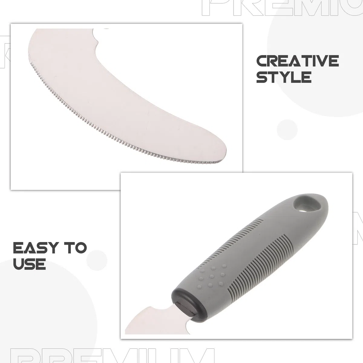 Couteau de Repas Adaptatif en Acier Inoxydable pour Personnes Âgées | Poignée Ergonomique en Pp, Forme Inclinée, Prise Antidérapante et Conception Anti-vibrations, Usage en Maison de Retraite