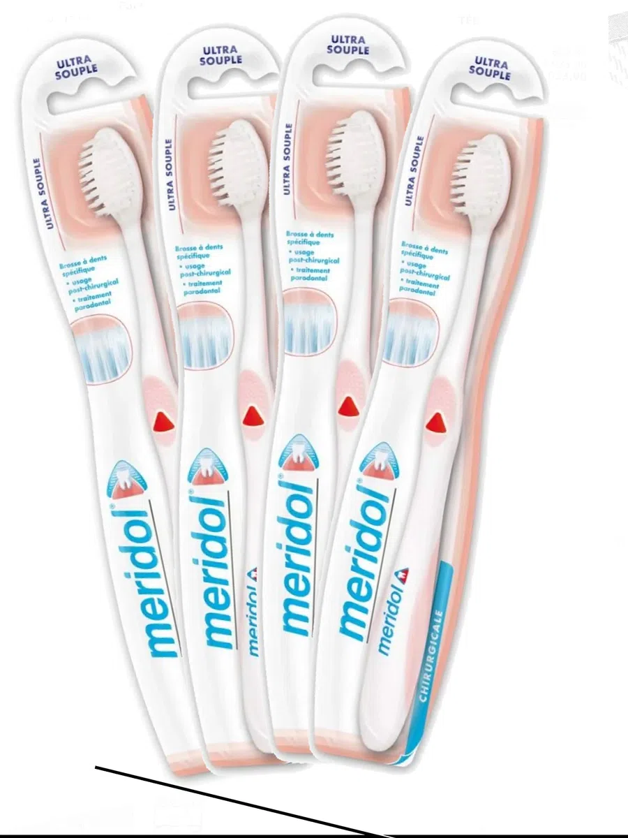 Méridol Brosse à Dents Chirurgicale Ultre Souple - Lot de 4 Brosses