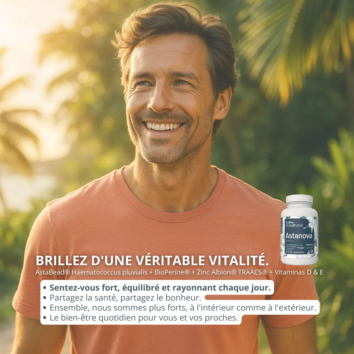 Life Pro Astanova Astaxanthine Pure 4mg avec Vitamine D3 E Zinc Sélénium, Antioxydant Puissant, 90 Gélules Véganes