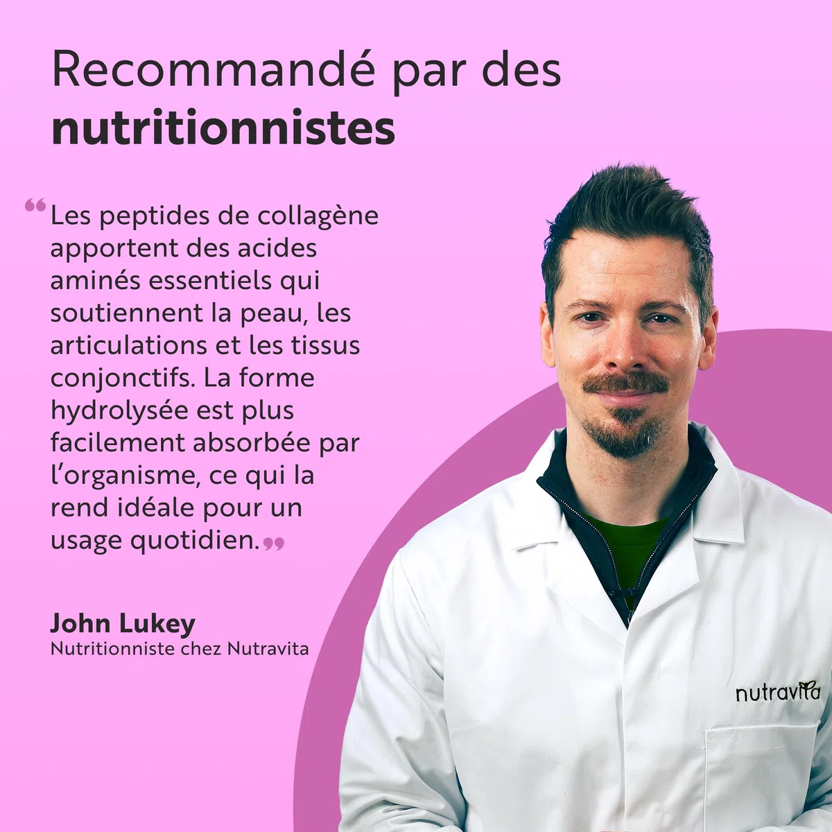 Nutravita Poudre de Collagene 500g - 100% Premium Peptides de Collagène Hydrolysés Pur, Type 1-50 Portions, Goût Neutre - Peptide de Collagen Hydrolysat - Collagene Bovin à Boir - 8 Acides Aminés