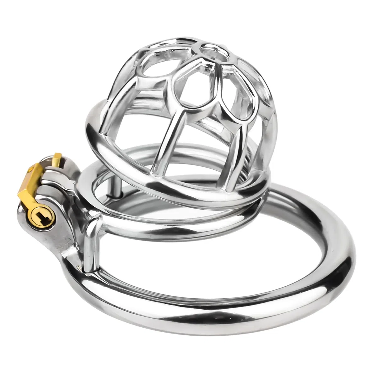 Chastity Cage hommes sex toys avec prune creuse et invisible cylindre de fermeture design acier inoxydable respirant cage à pénis/cage de chasteté SM fétiche bondage set (silver-01,55mm)