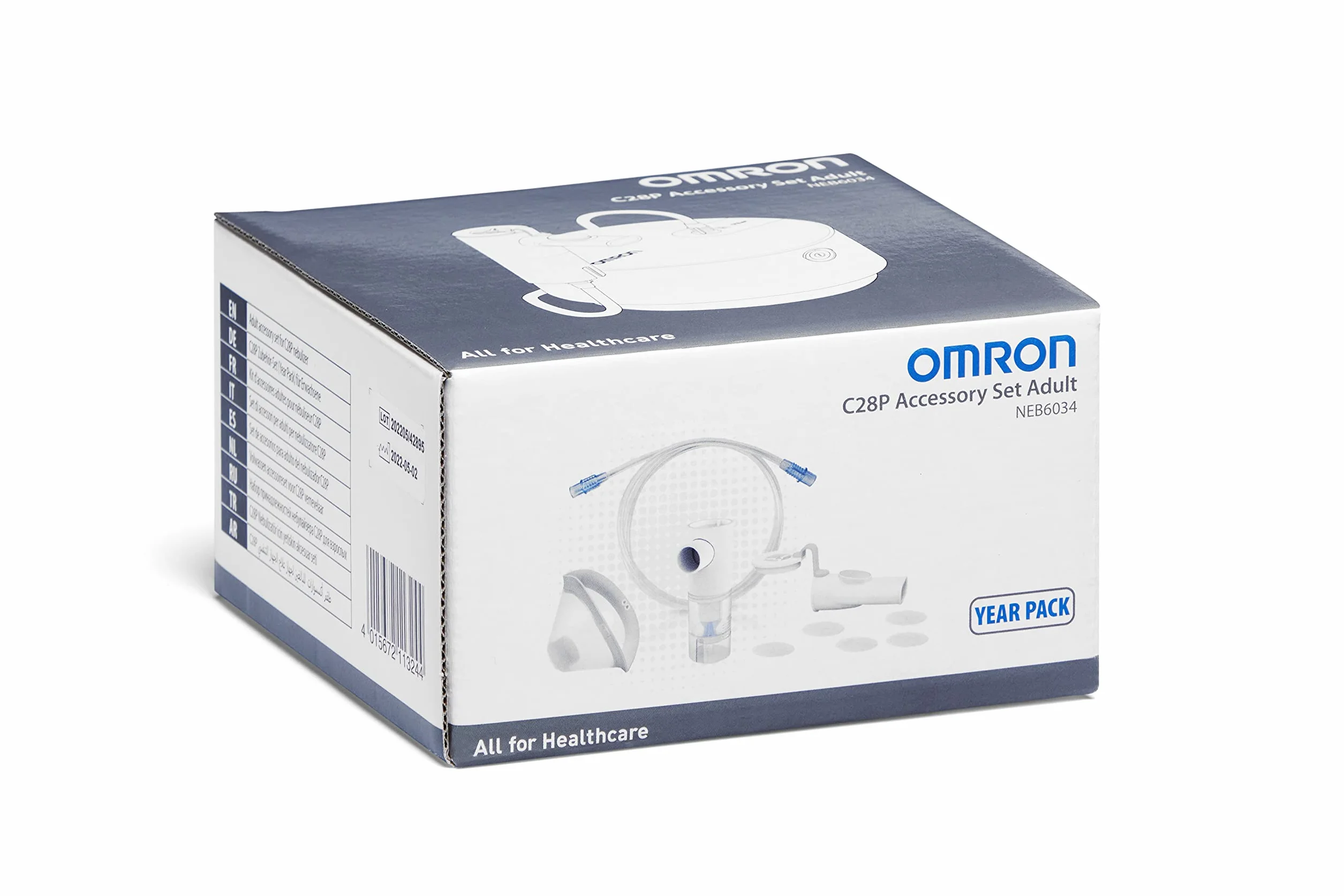 OMRON NEB6034 Remplacement complet d’accessoires pour adultes – Kit pour nebulisateur médical X105 Advanced – Accessoires d’origine pour inhalateur respiratoire OMRON